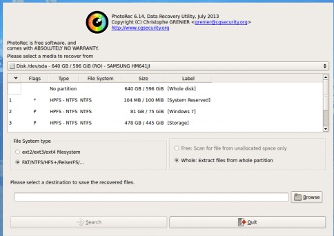 photorec data recovery tool for mac