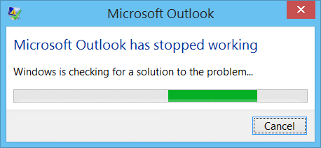 outlook has stopped working error fix