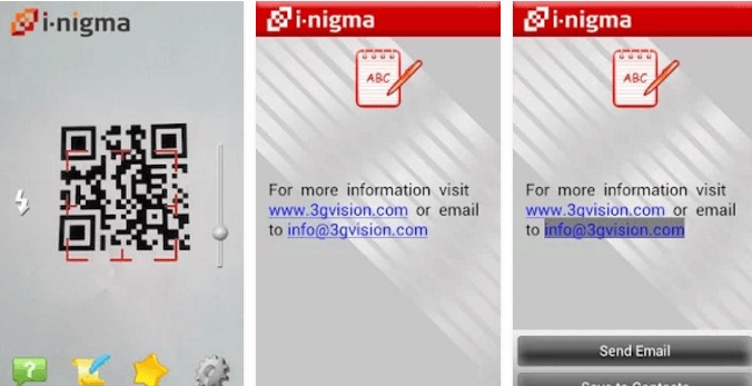 i-nigma QR, Data Matrix and EAN Barcode Scanner