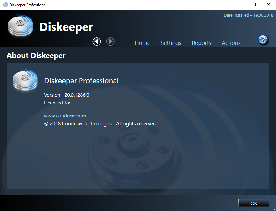 diskkeeper and windows 10