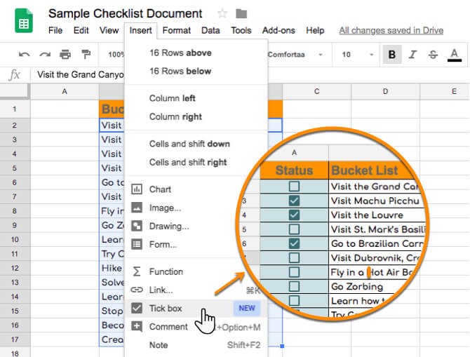 how do i insert a checkbox in excel for mac