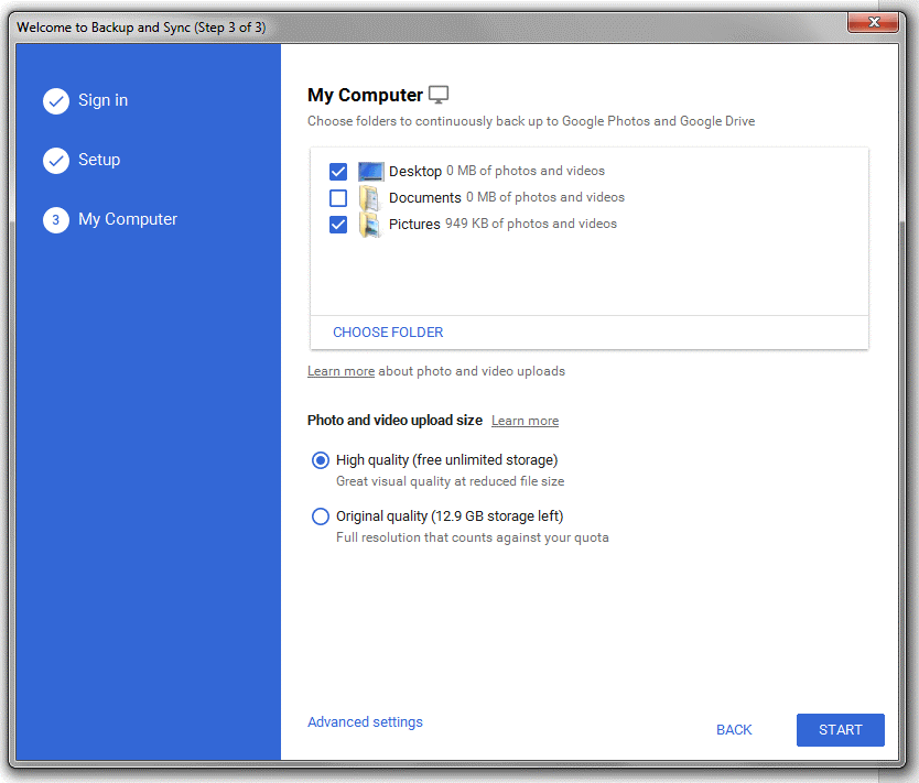 google backup and sync app wont open