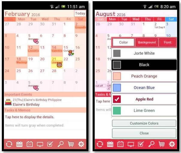 calendar organiser app