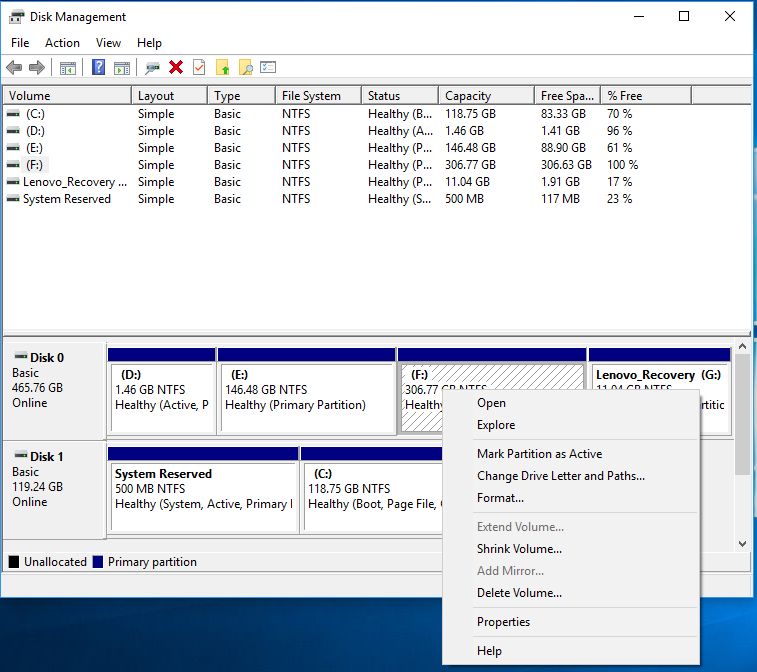 windows 10 disk management