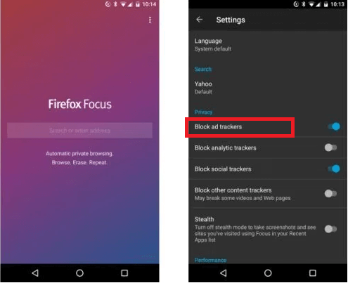 is firefox focus a search engine