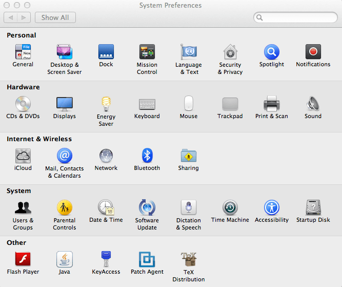 mac system preferences apps