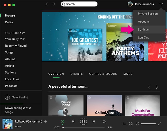 download music on spotify desktop