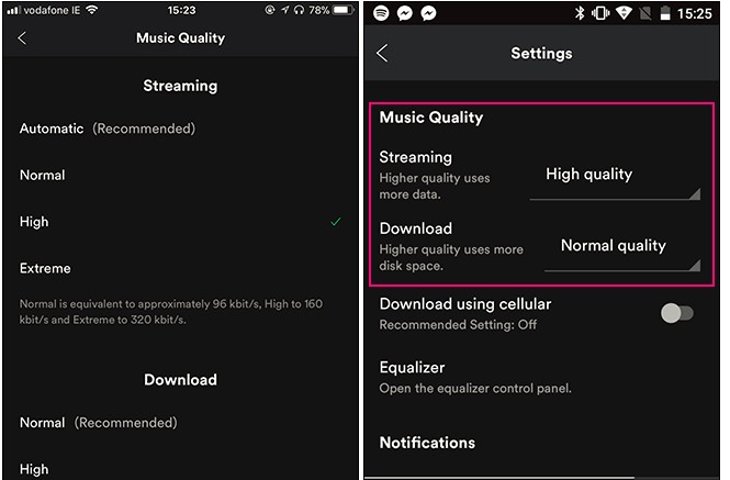 spotify music quality