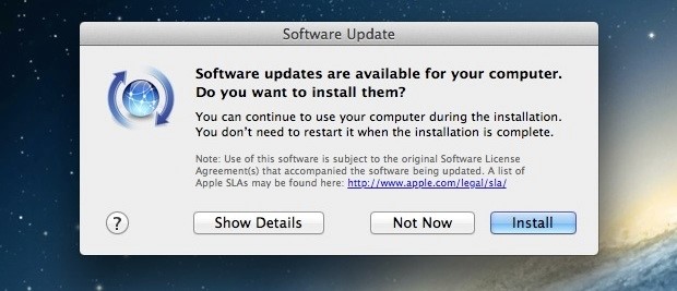 where to find macbook software update